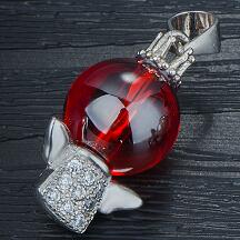 Red Round Natural Stone Necklace 925 Silver Jewelry Angel Woman Fashion Pendants 10x20mm Statement Necklace Jewelry Charms