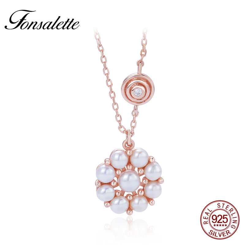 Retro 925 Sterling Silver Sunflower Cultural Pearl Beads Choker Necklaces Women Flower Pendant Jewelry Collares zk40