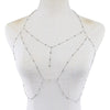 Rhinestones Tassel Body Chain Sexy Beach Gold Silver Color Wedding Accessories Bra Cross Body Chain Jewellery for Women