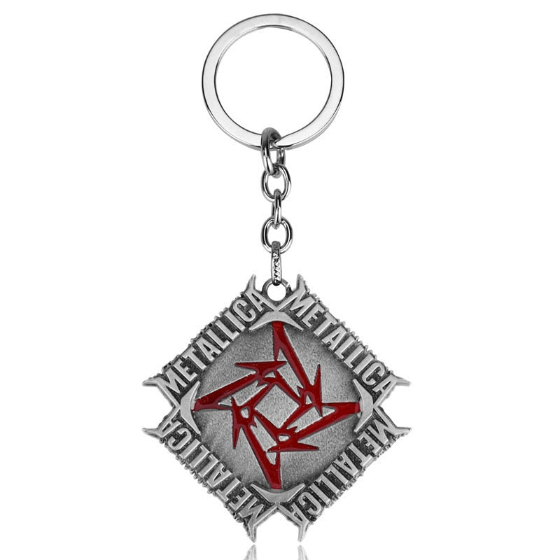 Rock Music Band Key Chain Metallicas-Letter Metal Alloy Key Ring  Trendy Keyring Llavero Car Keychain Accessories