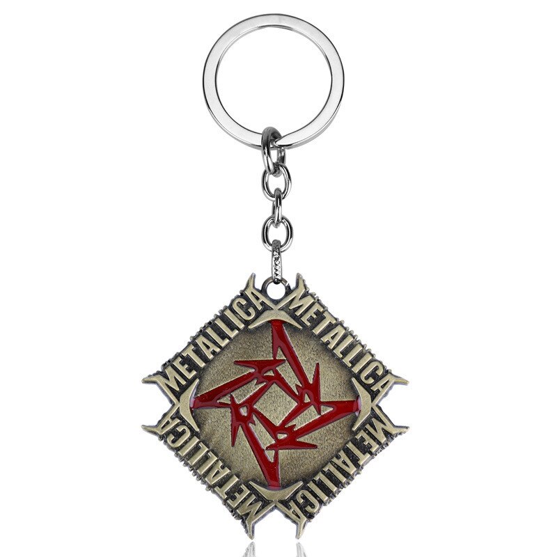 Rock Music Band Key Chain Metallicas-Letter Metal Alloy Key Ring  Trendy Keyring Llavero Car Keychain Accessories