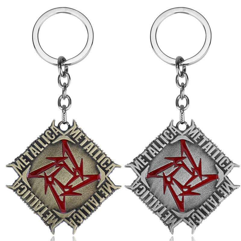 Rock Music Band Key Chain Metallicas-Letter Metal Alloy Key Ring  Trendy Keyring Llavero Car Keychain Accessories