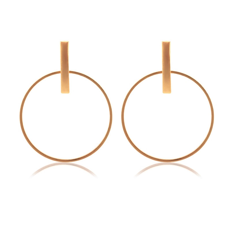 Round Circle Dangle Earrings for Women Wedding Engagement Statement Jewelry Earings Female 2020 Black Gold Silver Color Bijoux