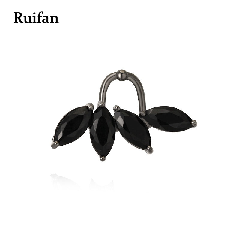 Fashion Single Black Cubic Zircon 925 Sterling Silver Clip Earrings for Women Men Accessories Christmas Jewelry YEA007