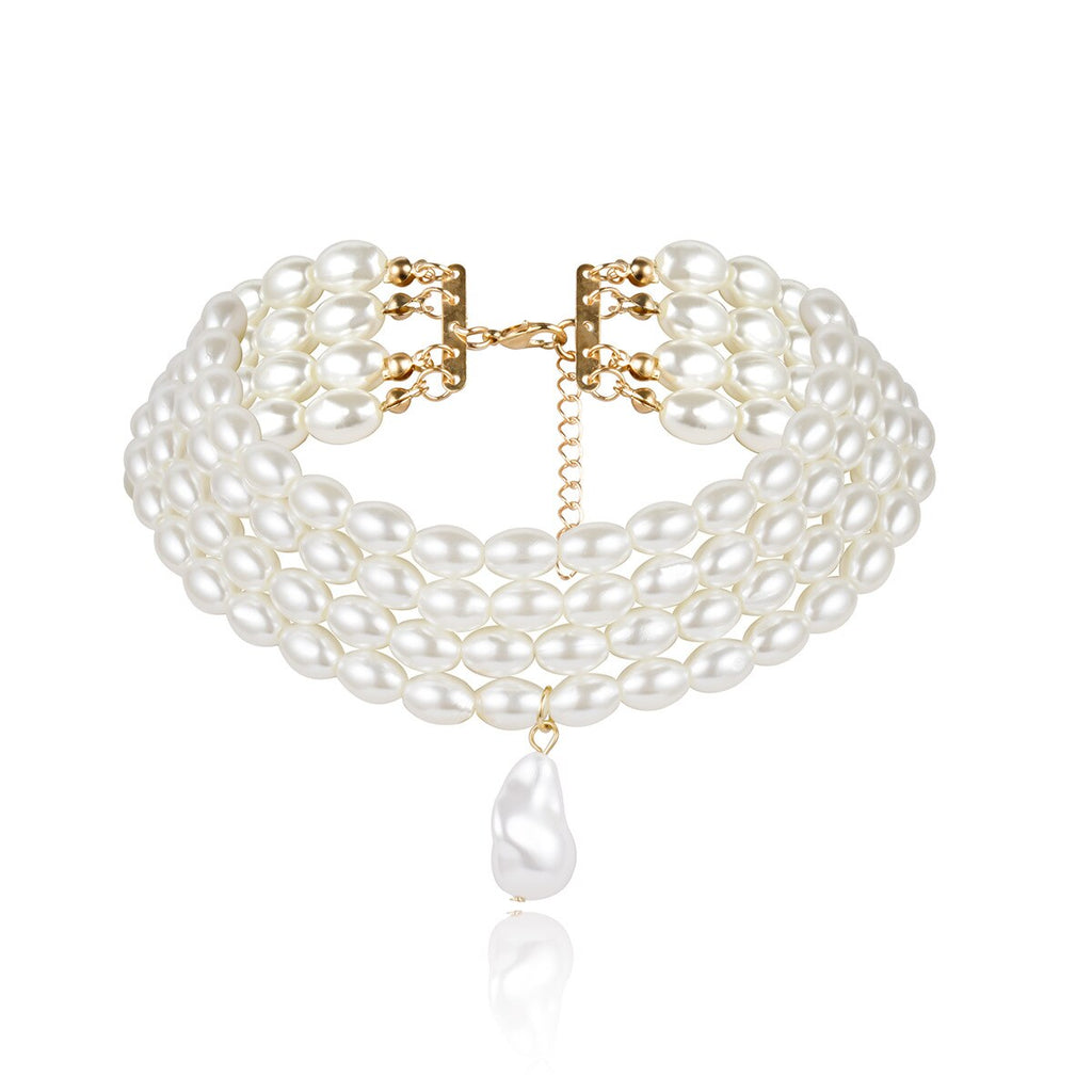 Baroque Abnormity Pearl Necklace  European American Style Personality Chain Of Clavicle Ms Travel Wedding Accessories
