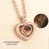 SIPENGJEL Cubic Zirconia I Love You Projection Necklace Romantic Memory Love Heart Necklace For Women Wedding Jewelry