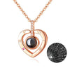 SIPENGJEL Cubic Zirconia I Love You Projection Necklace Romantic Memory Love Heart Necklace For Women Wedding Jewelry