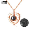 SIPENGJEL Cubic Zirconia I Love You Projection Necklace Romantic Memory Love Heart Necklace For Women Wedding Jewelry
