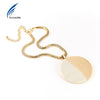 Semicircle Marble Semicircle Alloy Pendant Long Chain Necklaces For Women Necklace Clavicle Kolye Choker Colar