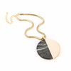 Semicircle Marble Semicircle Alloy Pendant Long Chain Necklaces For Women Necklace Clavicle Kolye Choker Colar