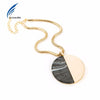 Semicircle Marble Semicircle Alloy Pendant Long Chain Necklaces For Women Necklace Clavicle Kolye Choker Colar