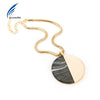 Semicircle Marble Semicircle Alloy Pendant Long Chain Necklaces For Women Necklace Clavicle Kolye Choker Colar