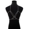 Sexy Rhinestone Body Chain for Women Boho Jewelry Cross Chest Chain Shining Crystal Party Wedding Chest Decoration Accessory