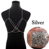 Sexy Rhinestone Body Chain for Women Boho Jewelry Cross Chest Chain Shining Crystal Party Wedding Chest Decoration Accessory