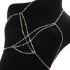 Sexy Rhinestone Body Chain for Women Boho Jewelry Cross Chest Chain Shining Crystal Party Wedding Chest Decoration Accessory