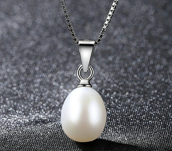 925 sterling silver natural fresh Pearl pendant necklaces Silver trendy pearl chokers Necklace for Women