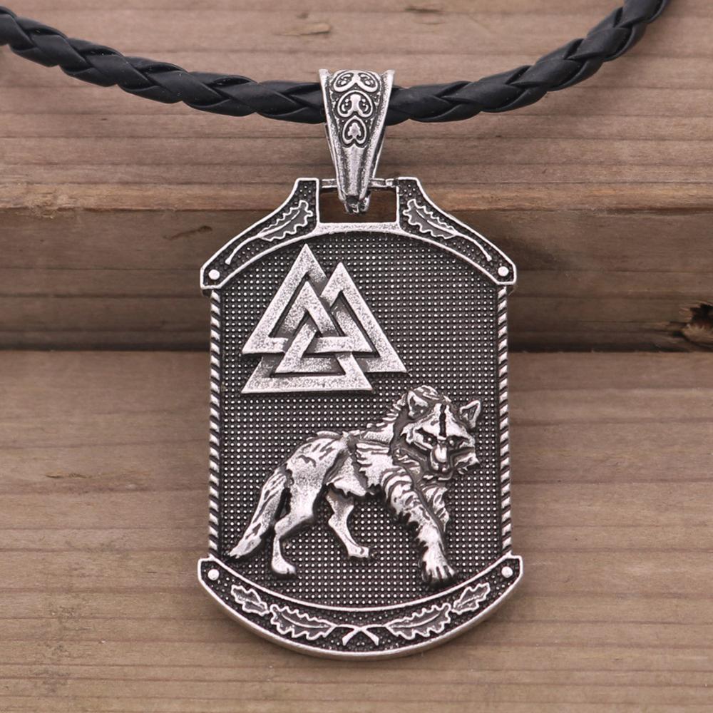 Slavic Veles Kolovrat Symbol Viking Jewelry Valknut Wolf Amulet Lion Bear Pendant Necklace Men Talisman Jewlery Accesorios Mujer