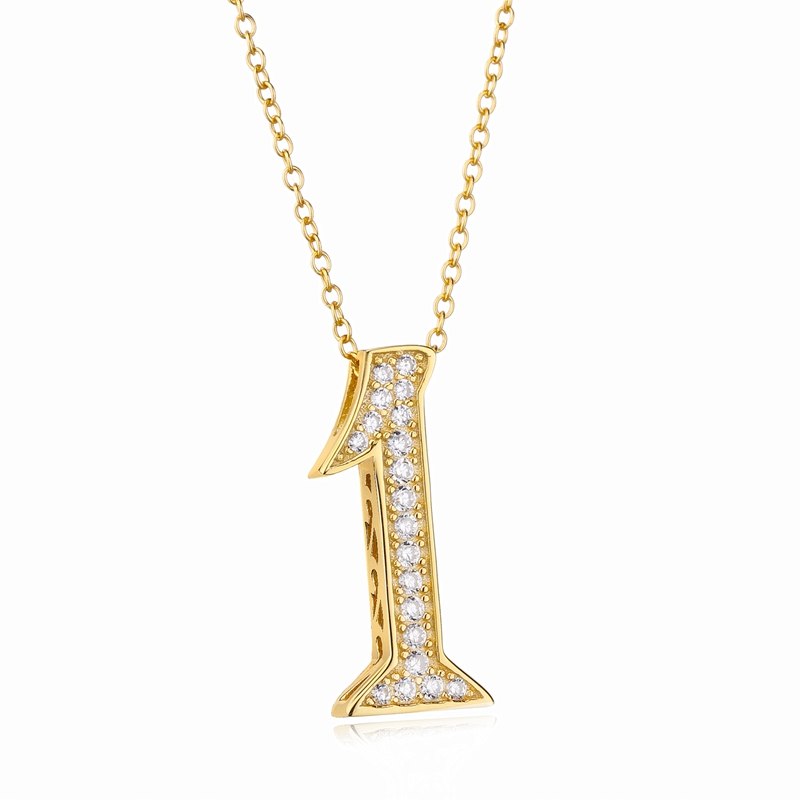 2020 Japan Popular 925 Sterling Silver Number 7 8 9 Pendant Necklace For Women Silver Link Chain Wedding Necklace