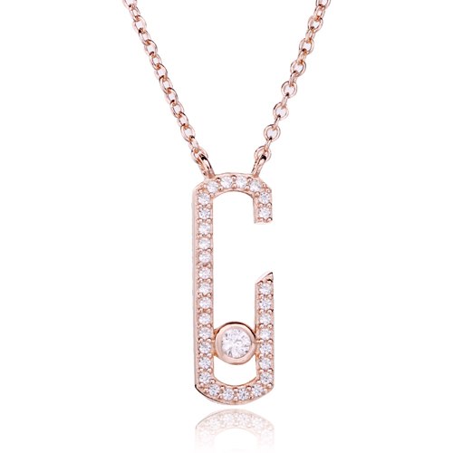 Europe Fine Jewelry Move Addiction Pave Pendant Necklace For Women Real 925 Sterling Silver Link Chain Move Necklace