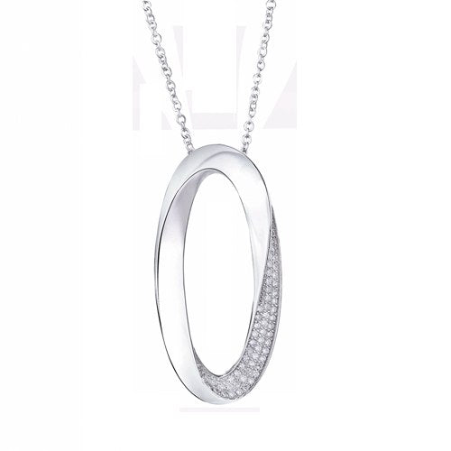 Silver 925 Jewelry 925 Sterling Silver Letter O Pendant Necklace For Women Silver Chains Necklace With Pave Crystal