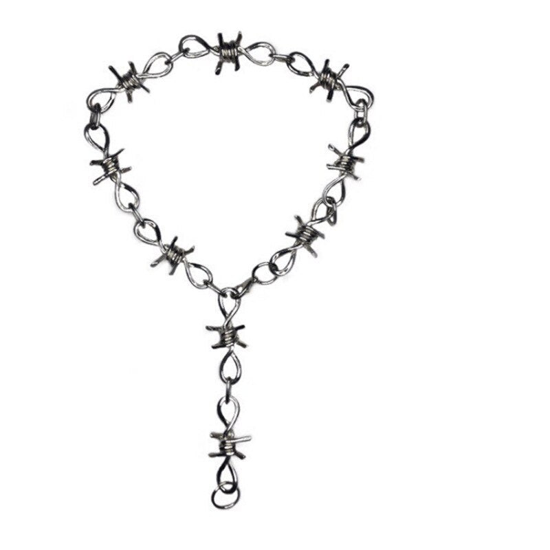Small Wire Brambles Iron Unisex Thorns Choker Necklace For Women Hip-hop Goth Punk Barbed Wired Little Thorns Chain Mens Jewelry