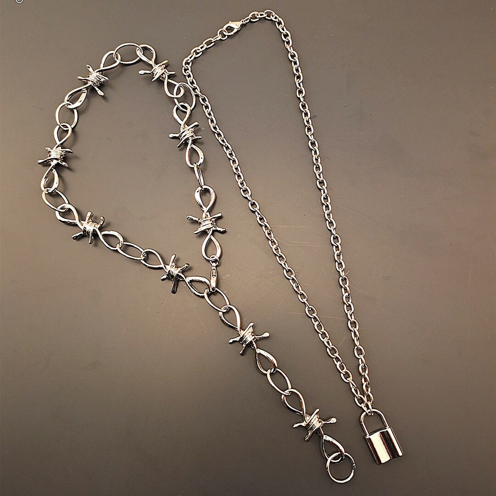 Small Wire Brambles Iron Unisex Thorns Choker Necklace For Women Hip-hop Goth Punk Barbed Wired Little Thorns Chain Mens Jewelry