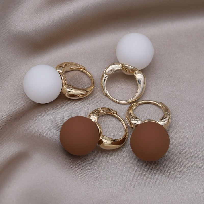 South Korea Design Jewelry Simple Beads Pendant Earrings Elegant Women's Daily Work Accessories