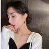 South Korea's design jewelry sexy black love tassel pendant earrings elegant women's prom party accessories