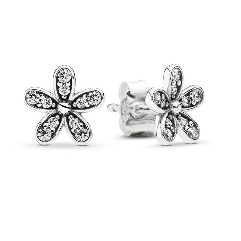 Special Offer 32 Styles Heart Infinity Stud Earring Clear CZ Fit Brand Earrings For Women Wedding Jewelry
