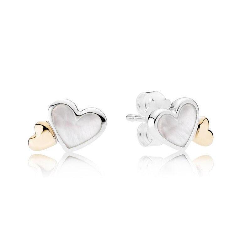 Special Offer 32 Styles Heart Infinity Stud Earring Clear CZ Fit Brand Earrings For Women Wedding Jewelry
