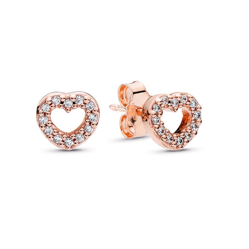 Special Offer 32 Styles Heart Infinity Stud Earring Clear CZ Fit Brand Earrings For Women Wedding Jewelry