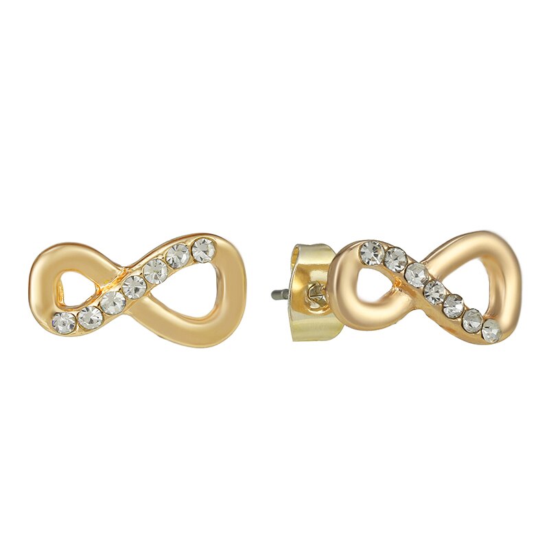 Special Offer 32 Styles Heart Infinity Stud Earring Clear CZ Fit Brand Earrings For Women Wedding Jewelry