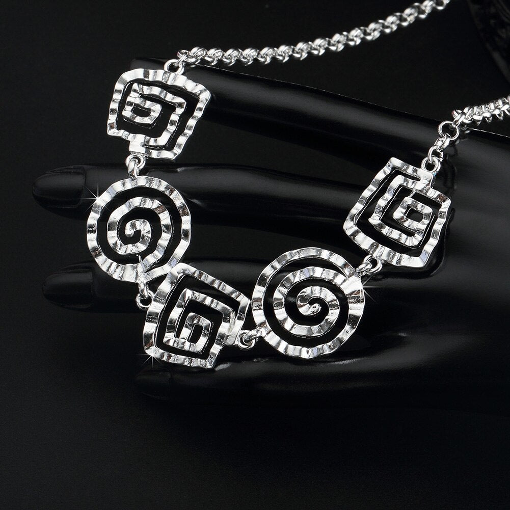 Special offer Spiral pattern Pendant 925 Stamped Silver Necklace For Women fine party Wedding Jewelry Christmas gifts