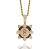Spiked 8-Ball Pendant Trippie Redd Inspired Spike 8-ball Billiards Pendant Necklace With Tennis Chain Hip Hop Jewelry Men