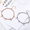 Stainless Steel Beads Chain Bracelet For Woman Gold Color Heart Crystal Charms Strand Bracelet Steel Jewelry Party Jewelry Gift