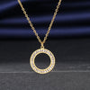 Stainless Steel Necklaces 3A Zircon Crystal Round Hollow Pendant Collar Chain Charm Necklace For Women Jewelry Wedding Gifts NEW