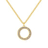 Stainless Steel Necklaces 3A Zircon Crystal Round Hollow Pendant Collar Chain Charm Necklace For Women Jewelry Wedding Gifts NEW