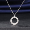 Stainless Steel Necklaces 3A Zircon Crystal Round Hollow Pendant Collar Chain Charm Necklace For Women Jewelry Wedding Gifts NEW