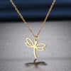 Stainless Steel Necklaces Big Winged Dragonfly Pendants Chain Choker Jewellery Necklace For Women Jewelry Wedding Gifts