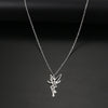 Stainless Steel Necklaces Charm Fairy Hollow Pendant Chain Necklace For Women Jewelry Wedding Party Girl Baby Gifts 1Pcs