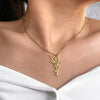 Stainless Steel Necklaces Charm Fairy Hollow Pendant Chain Necklace For Women Jewelry Wedding Party Girl Baby Gifts 1Pcs