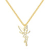 Stainless Steel Necklaces Charm Fairy Hollow Pendant Chain Necklace For Women Jewelry Wedding Party Girl Baby Gifts 1Pcs