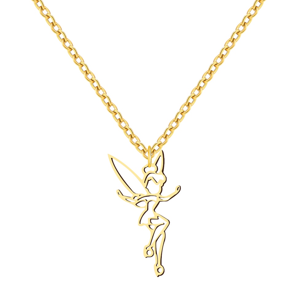 Stainless Steel Necklaces Charm Fairy Hollow Pendant Chain Necklace For Women Jewelry Wedding Party Girl Baby Gifts 1Pcs