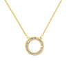 Stainless Steel Necklaces Crystal Zircon Hollow Round Pendant Chain Collar Necklace For Women Jewelry Wedding Party Gift