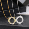 Stainless Steel Necklaces Crystal Zircon Hollow Round Pendant Chain Collar Necklace For Women Jewelry Wedding Party Gift