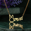 Stainless Steel Necklaces Cute Rabbit Letters Miss Pendant Chain Necklace For Women Jewelry Wedding Party Girls Gifts