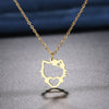 Stainless Steel Necklaces Hollow Kitten Bow Pendants Chain Choker Jewellery Necklace For Women Jewelry Wedding Gifts NEW