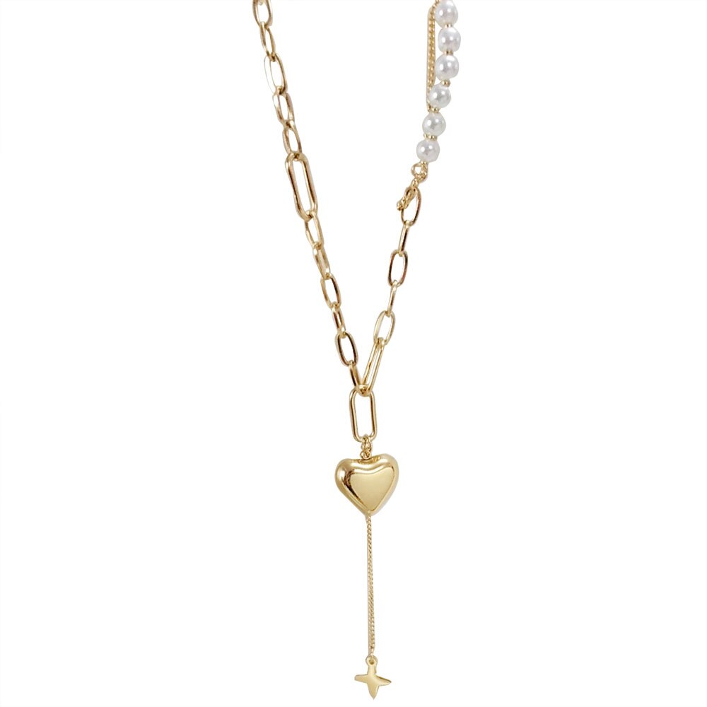 Stainless Steel Temperament Gold Heart Pendant Necklace Charming Women's Wedding Party Jewelry Romantic Valentine's Day Gifts