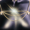 Stonefans Handmade Bridal Rhinestone Shoulder Necklace Chain for Women Wedding Crystal Body Shoulder Jewelry Statement Necklace