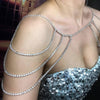 Stonefans Rhinestone Jewelry Bridal Shoulder Chain Necklace for Women Handmade Shoulder Jewelry Wedding Statement Necklace Chain